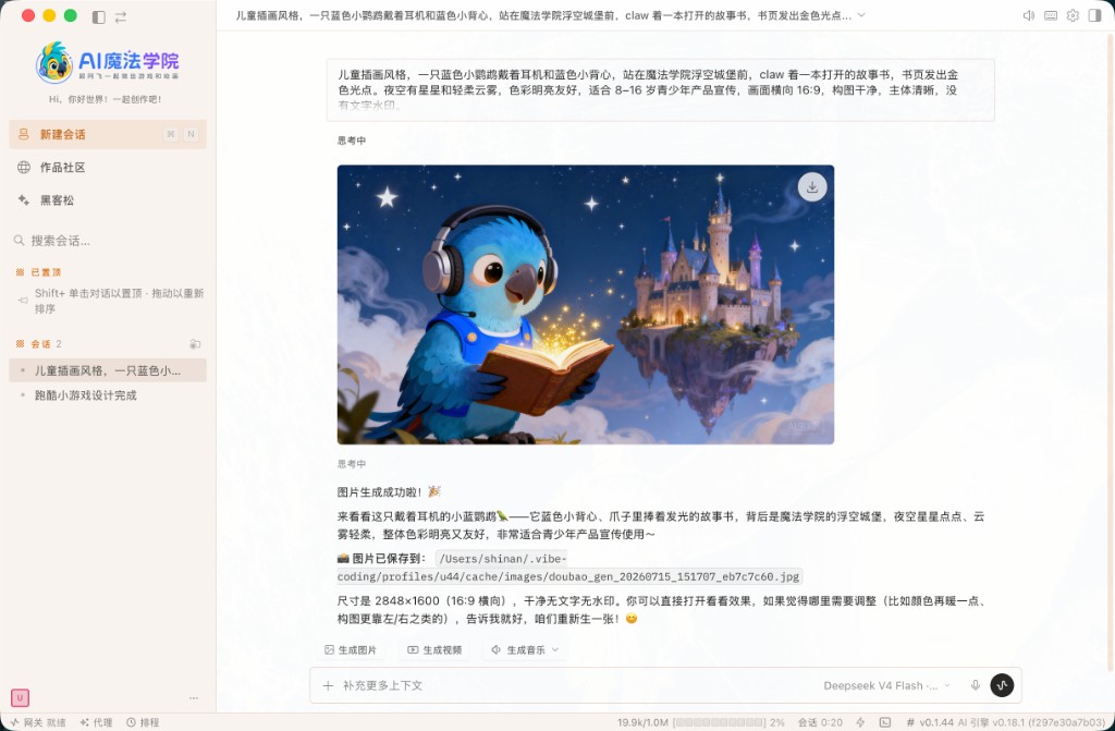 桌面端生成图片界面